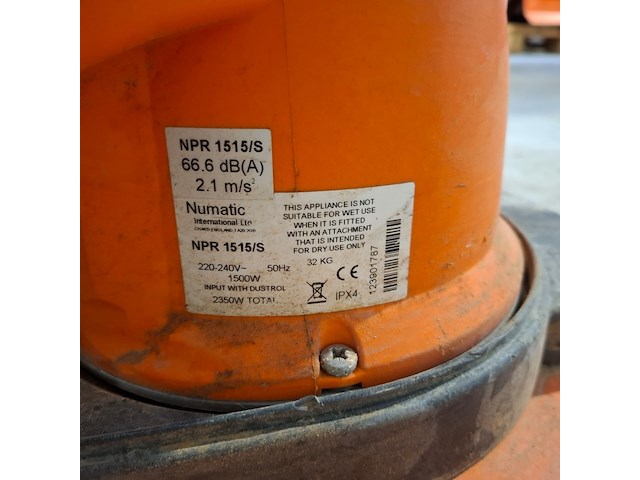 Boen-/schuurmachine - 450mm - 230v, numatic, npr 1515, 2013 - afbeelding 5 van  5