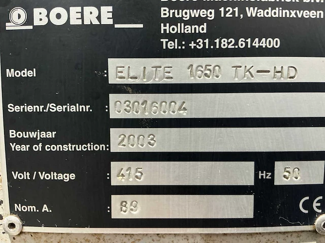 Boere - 2003 - elite 1650 tk-hd - breedbandschuurmachine - afbeelding 33 van  35