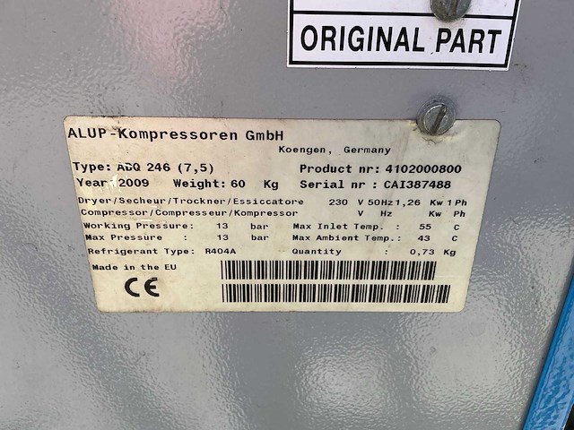 Boge sf 24-2 schroefcompressor + alup adq 246 koeldroger - afbeelding 3 van  12
