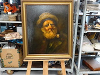 Bohdan piasecki olieverfschilderij uit de traditionele serie "portrait of a jew" of "portrait of a rabbi" - afbeelding 1 van  5