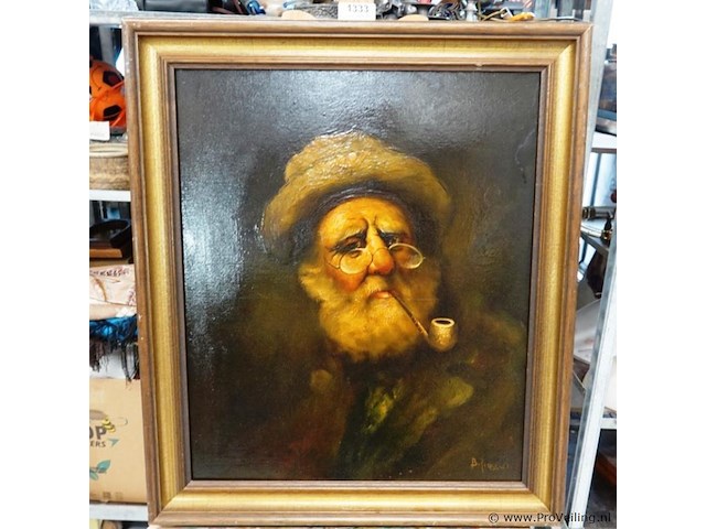Bohdan piasecki olieverfschilderij uit de traditionele serie "portrait of a jew" of "portrait of a rabbi" - afbeelding 2 van  5