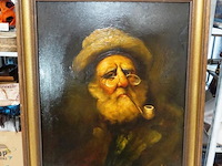 Bohdan piasecki olieverfschilderij uit de traditionele serie "portrait of a jew" of "portrait of a rabbi" - afbeelding 2 van  5