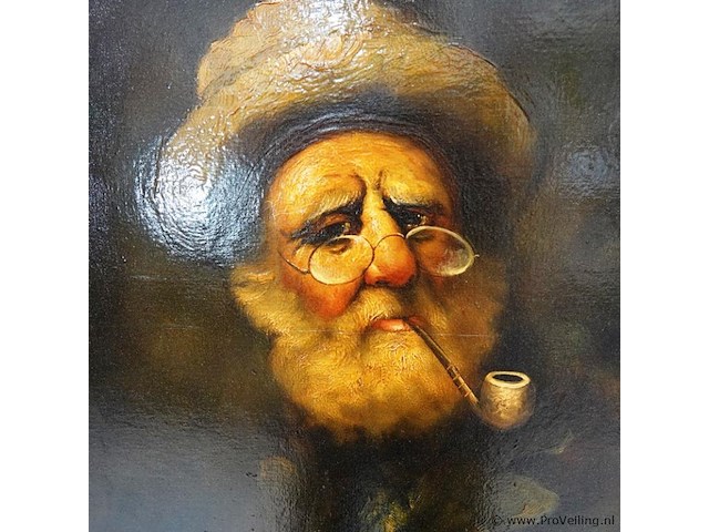 Bohdan piasecki olieverfschilderij uit de traditionele serie "portrait of a jew" of "portrait of a rabbi" - afbeelding 3 van  5