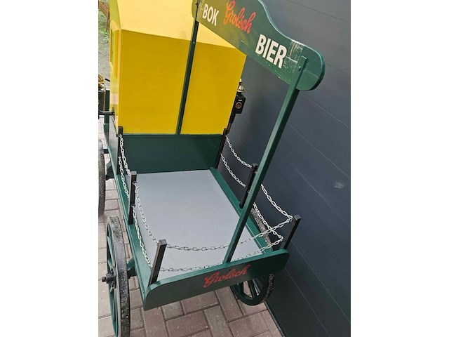 Bokkenwagen met span en houten wielen, groen - afbeelding 3 van  4