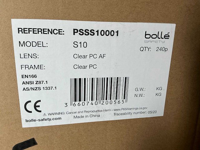 Bollé protective glasses s10 clear pc veiligheidsbril (240x) - afbeelding 5 van  14