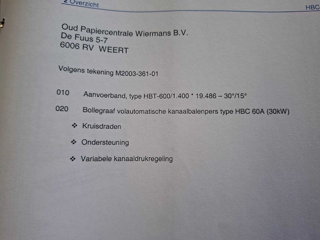 Bollegraaf - 2003 - hbc-60 - persinstallatie - afbeelding 22 van  42