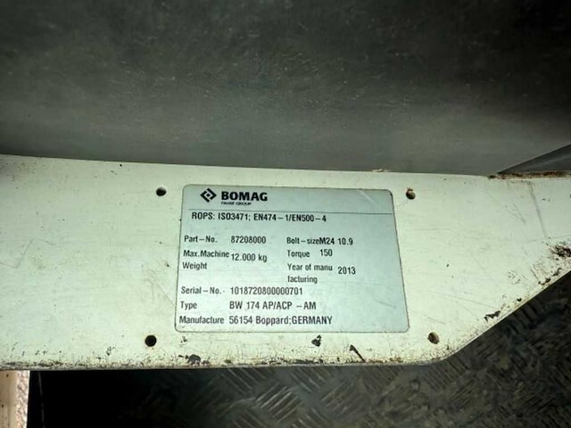 Bomag - 2013 - bw 174 ap-4 am walze 12 ton - grondwals - afbeelding 6 van  15