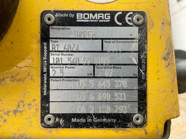 Bomag bt60/4 trilstamper (2x) - afbeelding 8 van  11