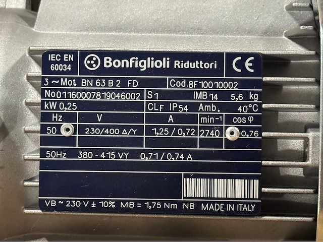 Bonfiglioli - partij industriële elektromotoren - afbeelding 6 van  9