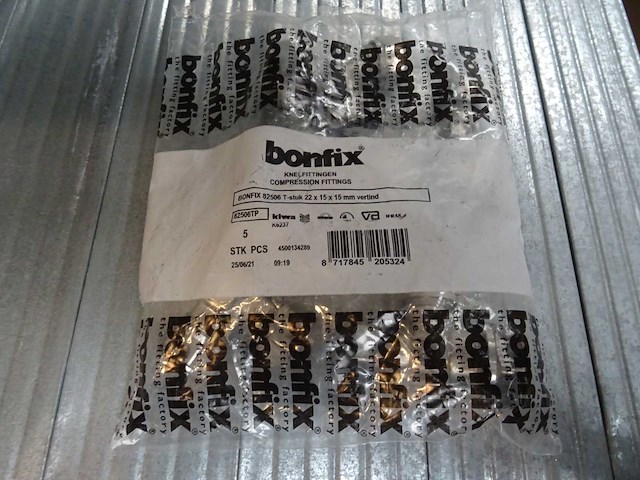Bonfix - 82506 t-stuk 22x15x15mm vertind - knelfitting (33x) - afbeelding 2 van  2