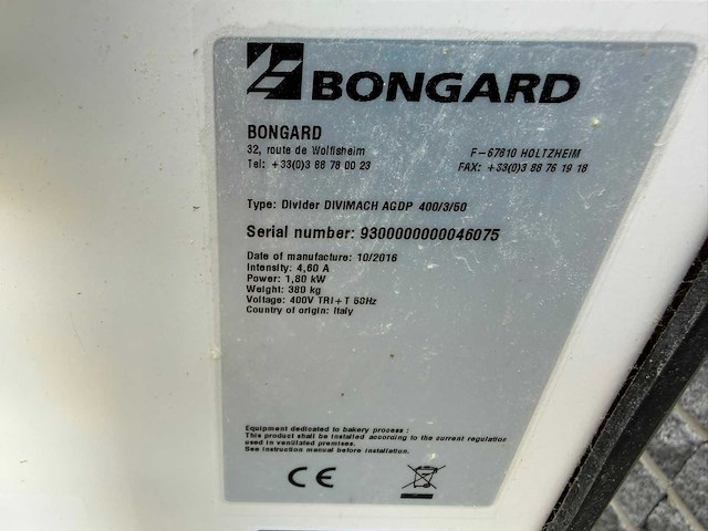Bongard - 2016 - divider divimach agdp - deegverdeler - afbeelding 3 van  3