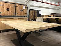 Boomstam eetkamertafel eiken 220cm, naturel - afbeelding 1 van  6