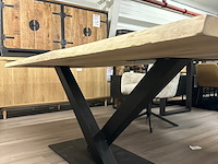 Boomstam eetkamertafel eiken 220cm, naturel - afbeelding 2 van  6