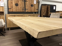 Boomstam eetkamertafel eiken 220cm, naturel - afbeelding 3 van  6