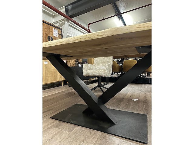 Boomstam eetkamertafel eiken 220cm, naturel - afbeelding 5 van  6
