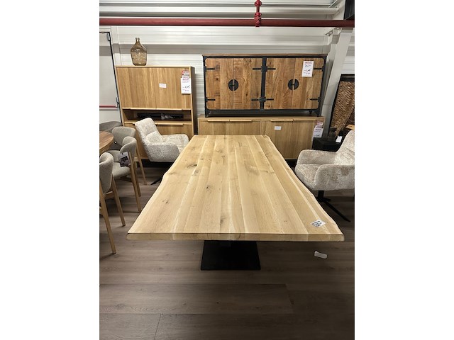 Boomstam eetkamertafel eiken 220cm, naturel - afbeelding 6 van  6