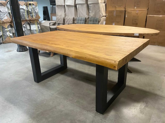 Boomstam eetkamertafel - afbeelding 9 van  14