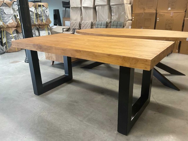 Boomstam eetkamertafel - afbeelding 1 van  14