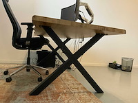 Boomstam tafel met bureaustoel - afbeelding 3 van  5