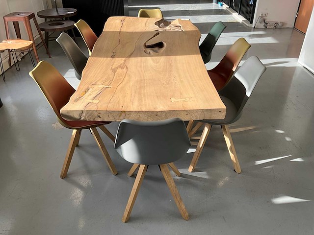 Boomstamtafel met 11 stoelen - afbeelding 1 van  4