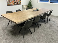 Boomstamtafel met 8x kuipstoel - afbeelding 1 van  5