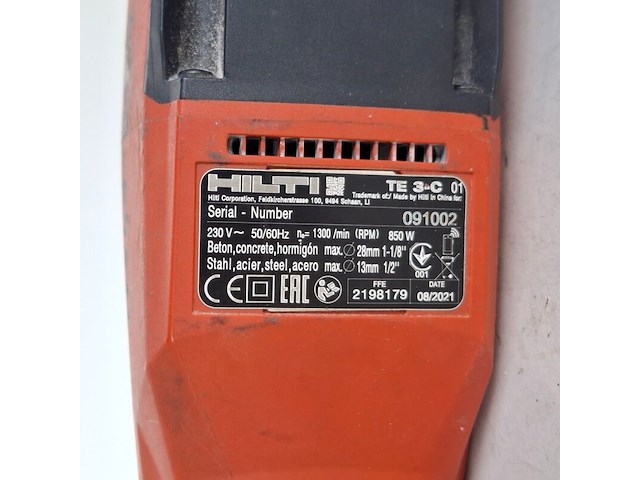 Boorhamer 16mm sds-plus 230v hilti, hilti, te 3-c, 2021 - afbeelding 7 van  9