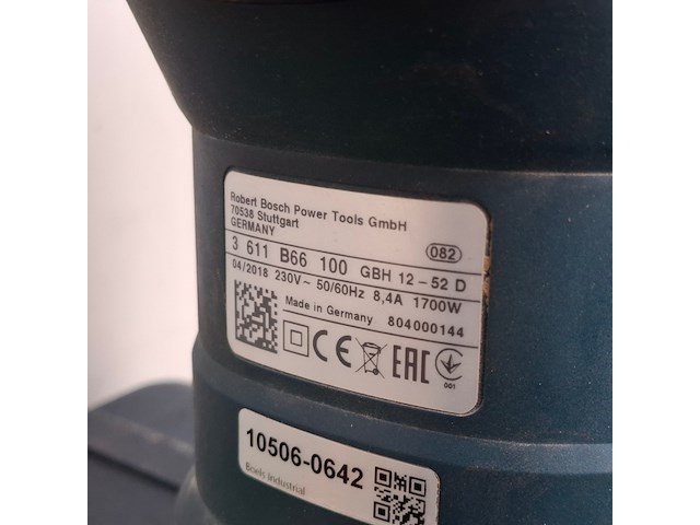 Boorhamer 52mm 230v sds-max ~ bosch, gbh 12-52 d, bouwjaar 2018 - afbeelding 7 van  8