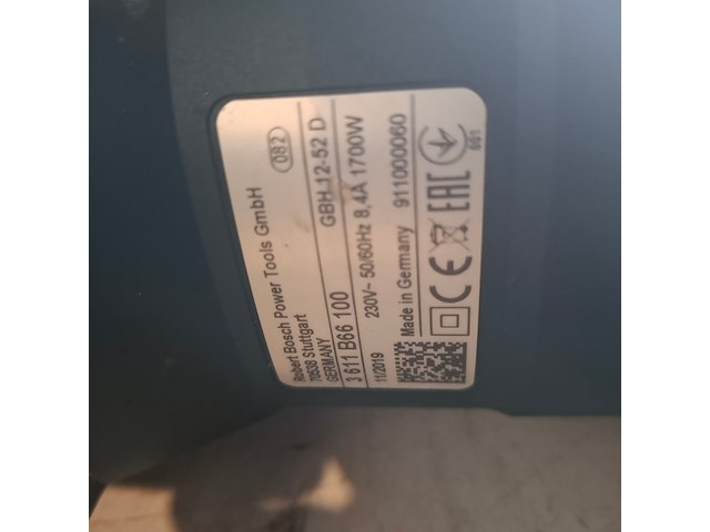 Boorhamer 52mm 230v sds-max ~ bosch, gbh 12-52 d, bouwjaar 2020 - afbeelding 3 van  5