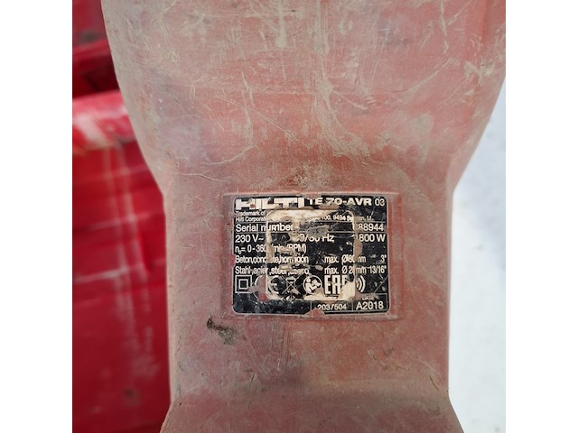 Boorhamer 52mm sds-max 230v hilti hilti, te 70-avr, bouwjaar 2018 - afbeelding 6 van  6