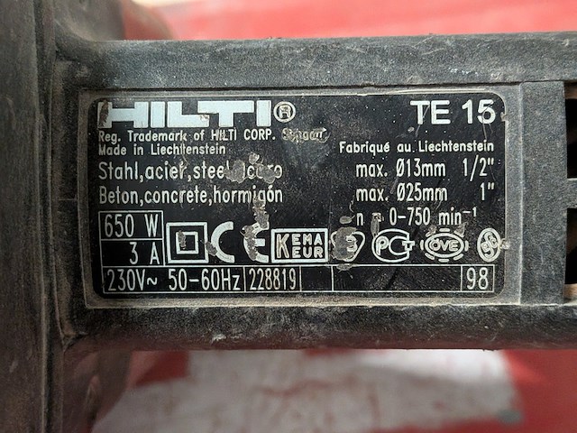 Boorhamer, hilti, te15 - afbeelding 6 van  9