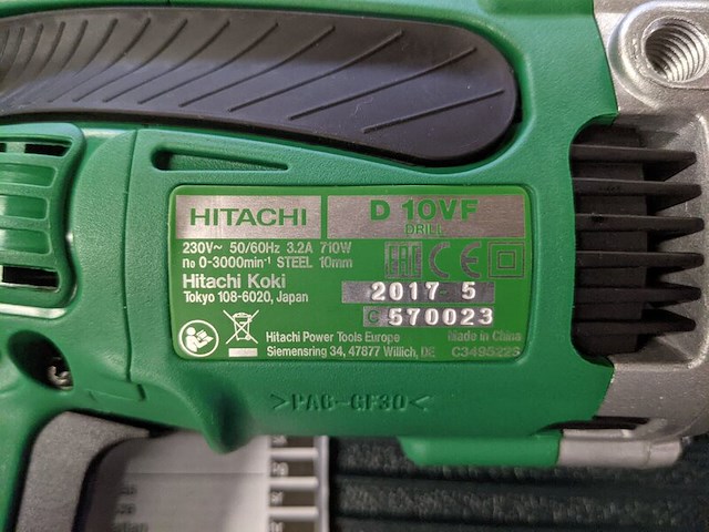 Boormachine hitachi, d10vf - afbeelding 5 van  5