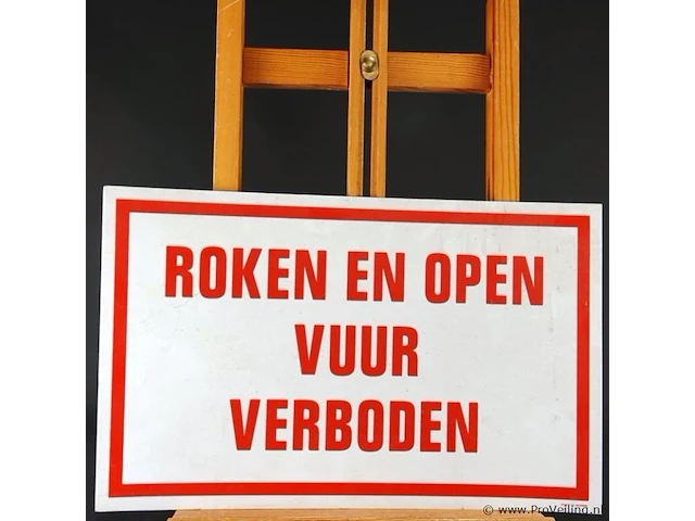 Bord roken en open vuur verboden kunststof - afbeelding 2 van  4