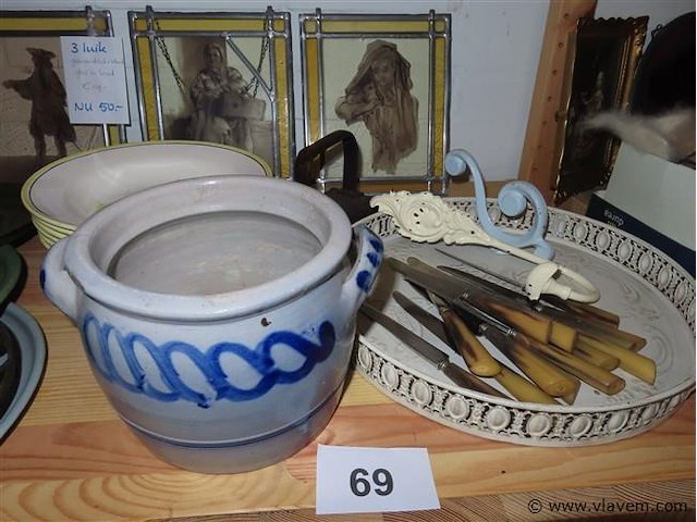 Borden, messen, onderborden, loodglasjes enz…. - afbeelding 3 van  3