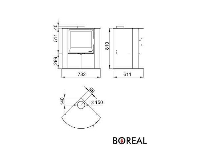 Boreal - e7000 - houtkachel - hoekhaard - vrijstaand - afbeelding 5 van  8