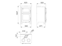 Boreal - ech9000 oven + kookplaat - vrijstaand - houtkachel - afbeelding 3 van  4