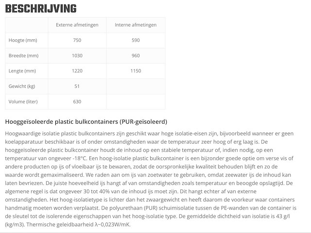 Borgarplast 660 geïsoleerde opslagcontainer (10x) - afbeelding 9 van  18