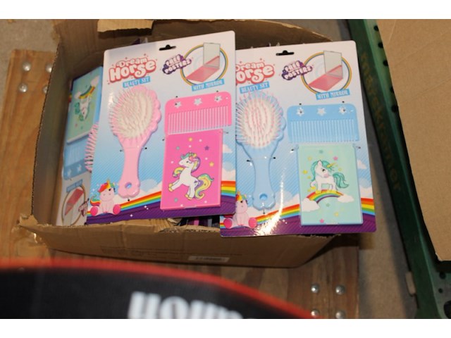 Borstel met kam en speigelset mix geleverd 2 stuks in ds m - afbeelding 2 van  3