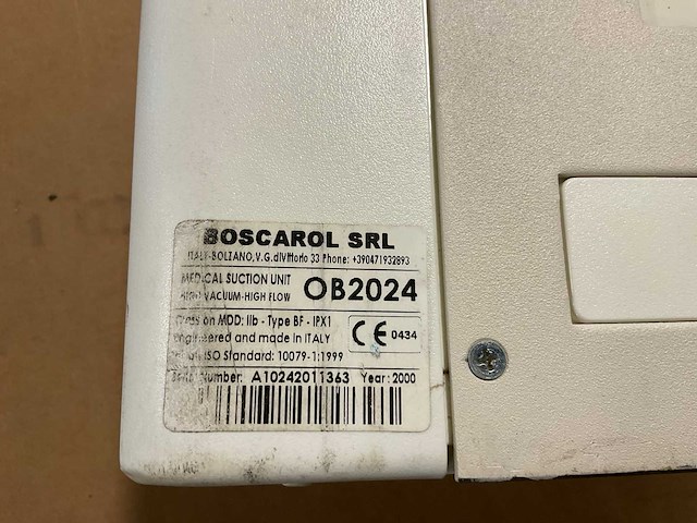 Boscarol ob 2024 bf-ipx1 medical suction unit - afbeelding 5 van  6