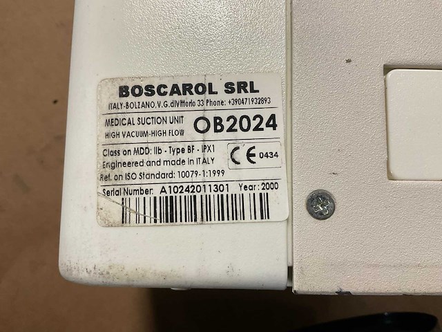 Boscarol ob 2024 bf-ipx1 medical suction unit - afbeelding 5 van  5