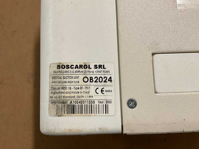 Boscarol ob 2024 bf-ipx1 medical suction unit - afbeelding 5 van  6