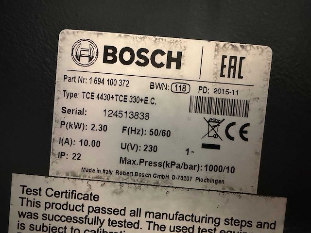 Bosch - 2015 - tce 4430 - banden de-en montageapparaat - afbeelding 1 van  3