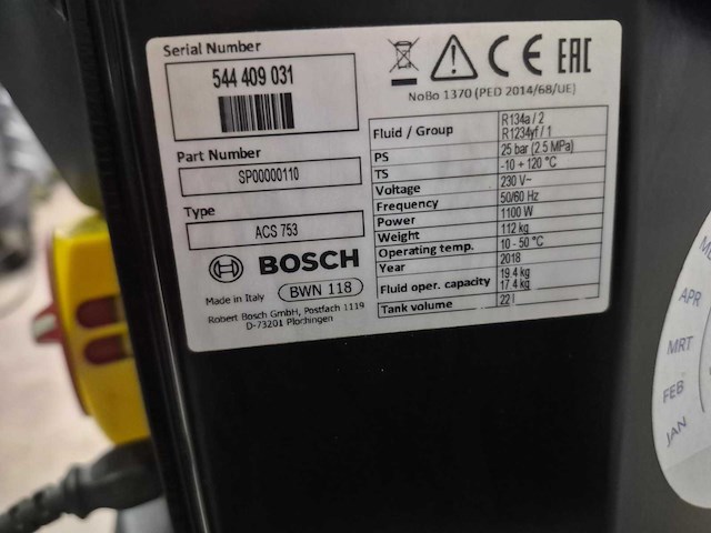 Bosch - 2018 - acs 863 / acs753 - bosch r134a & r1234yf airco service station - afbeelding 7 van  8