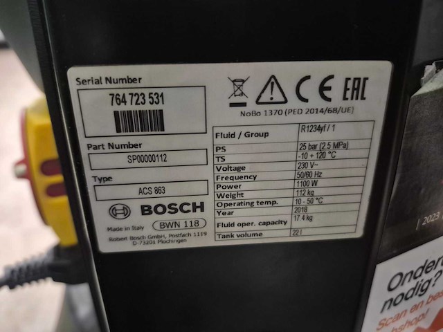 Bosch - 2018 - acs 863 / acs753 - bosch r134a & r1234yf airco service station - afbeelding 8 van  8