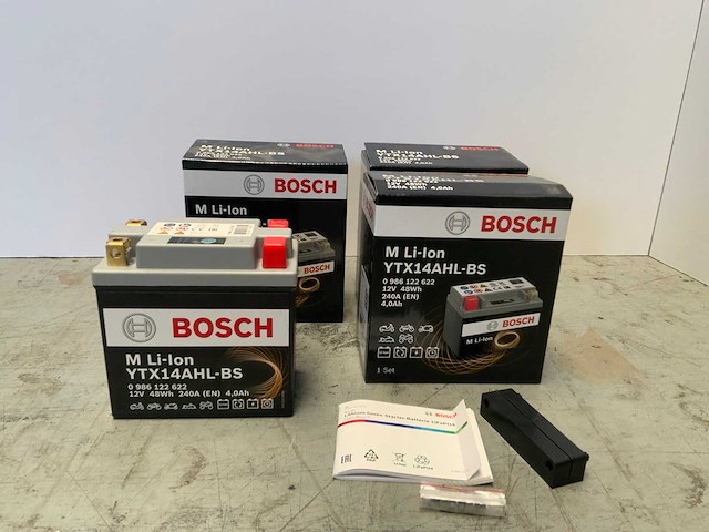 Bosch - m li-lion ytx14 ahl-bs - 12v 4,0ah - accu (3x) - afbeelding 6 van  6