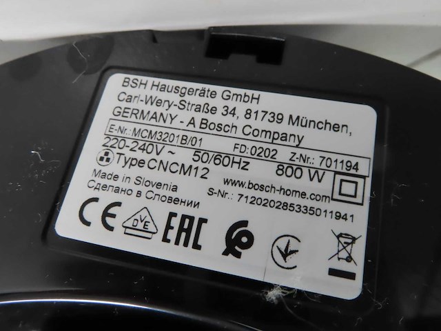 Bosch - mcm3201b/01 - keukenmachine - afbeelding 2 van  2