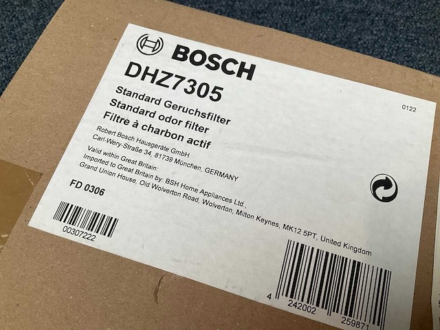 Bosch dhz7305 geurfilter met actieve kool - afbeelding 2 van  3