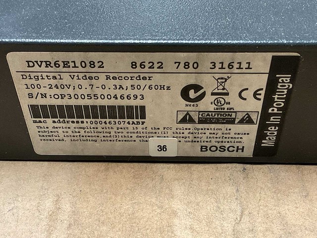 Bosch dvr6e1082 digital versatile recorder - afbeelding 5 van  5
