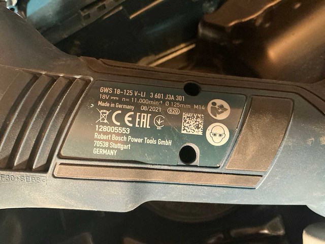 Bosch gws 18-125 v-li professional accu haakse slijpmachine - afbeelding 3 van  4