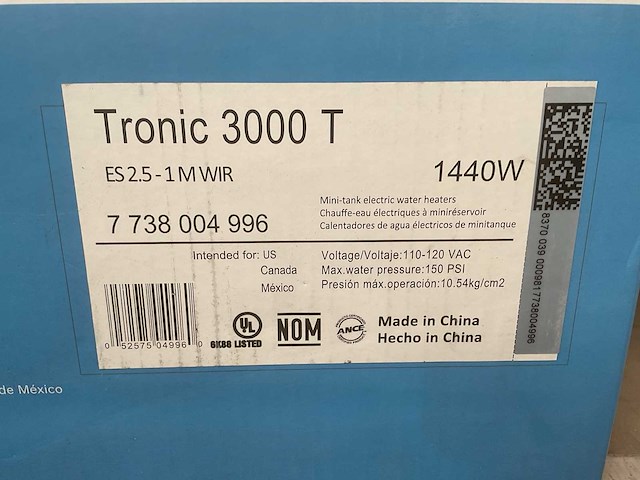 Bosch mini-tank es 2.5 tronic 3000t water heater - afbeelding 5 van  6