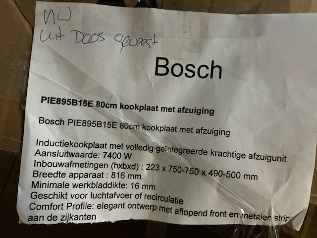 Bosch pie895b15e kookplaat met afzuiging - afbeelding 2 van  10